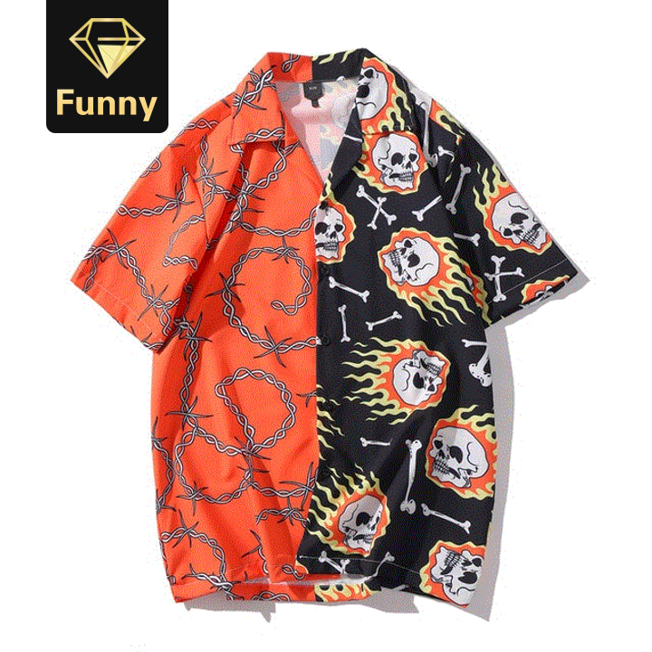 2021 High quality Casual Printed Short Sleeve Shirt Men Hawaii Beach Oversize Fashion Shirts for Men