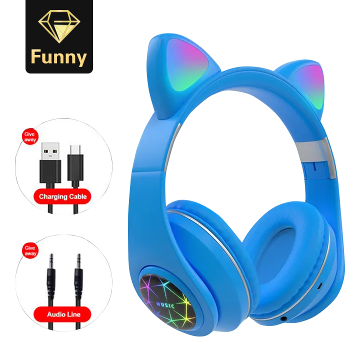 2021 High quality 5.0 Headphones Kids Cute Headset Support TF Card Wireless Bluetooth Headset