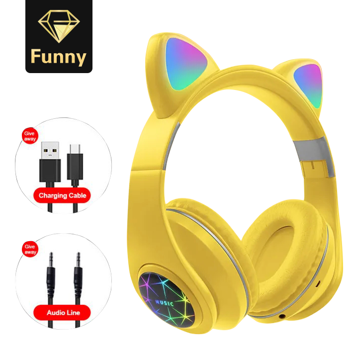 2021 High quality 5.0 Headphones Kids Cute Headset Support TF Card Wireless Bluetooth Headset