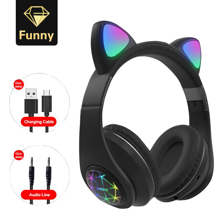 2021 High quality 5.0 Headphones Kids Cute Headset Support TF Card Wireless Bluetooth Headset