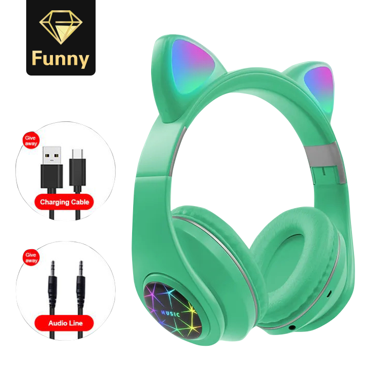 2021 High quality 5.0 Headphones Kids Cute Headset Support TF Card Wireless Bluetooth Headset