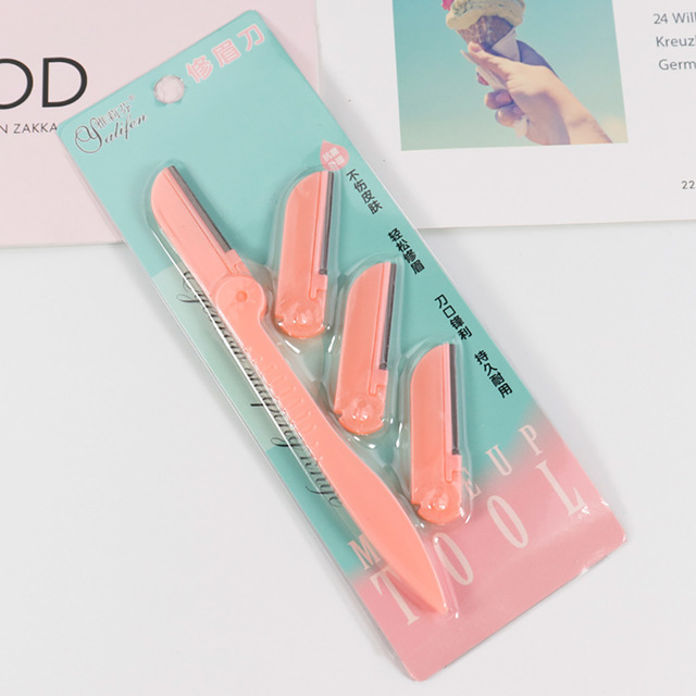 2021 High quality 1pc with 3 Replacement Blades Portable Eyebrow Shaver Epilator Women Face Make up tools