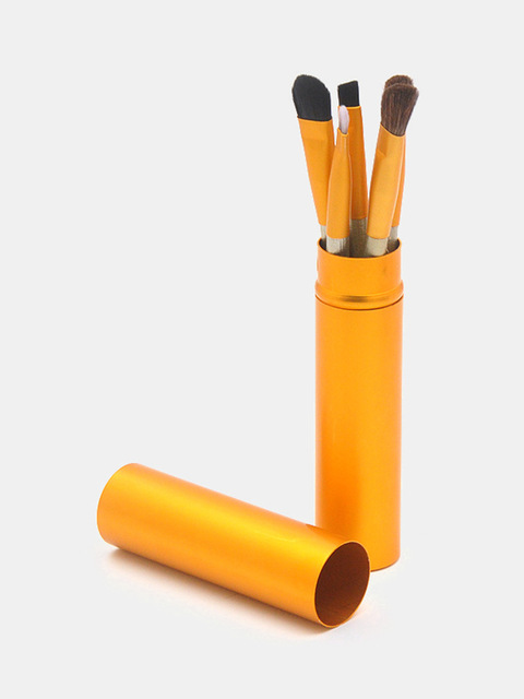 2021 High quality 5Pcs/ Kit Makeup Brushes Portable Aluminum Tube Mini Eye Brush Eyeshadow Make Up Brushes Set