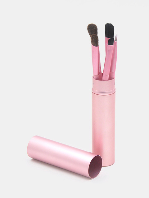 2021 High quality 5Pcs/ Kit Makeup Brushes Portable Aluminum Tube Mini Eye Brush Eyeshadow Make Up Brushes Set