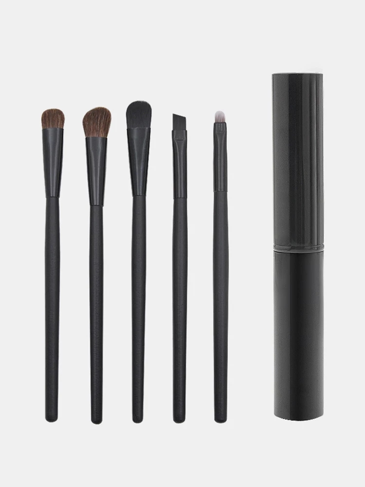2021 High quality 5Pcs/ Kit Makeup Brushes Portable Aluminum Tube Mini Eye Brush Eyeshadow Make Up Brushes Set