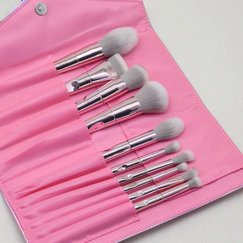 2021 High quality 10Pcs Cheek Shader Eyeshadow Make Up Brushes Laser Bag Foundation Make up Tools