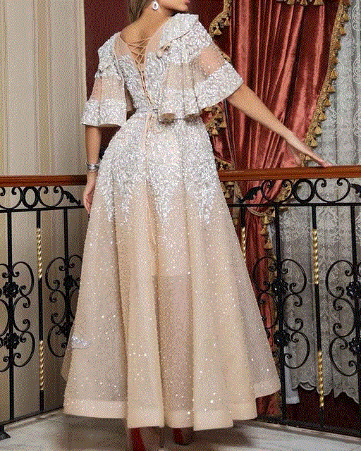 2021 High quality Elegant Woman Evening Gown Slim Printed Long Evening Dresses Suitable for Formal Parties