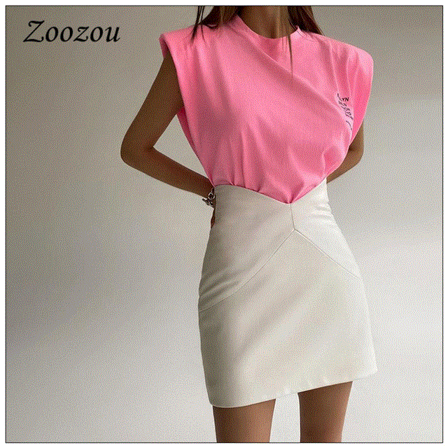 2021 High quality High Waist Skinny PU Leather Women Skirt Bag Hip Faux Leather Short Skirt Black Elegant Skirt
