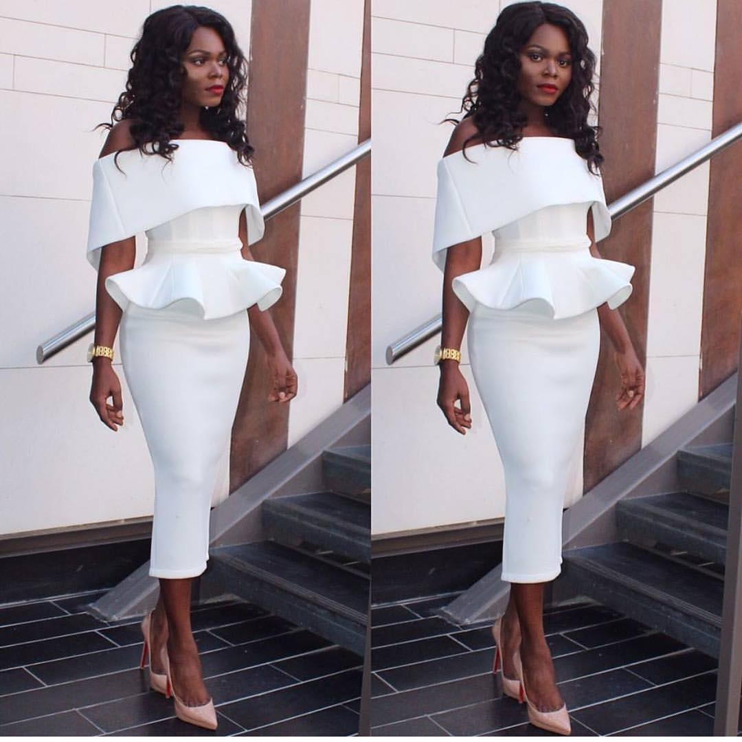 2021 High quality Women Office Dress Slash Neck Off the Shoulder Peplum Midi Dress