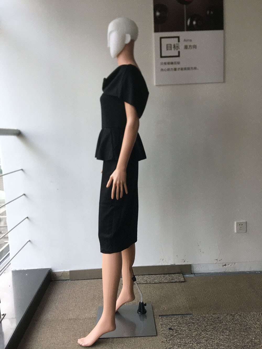 2021 High quality Women Office Dress Slash Neck Off the Shoulder Peplum Midi Dress