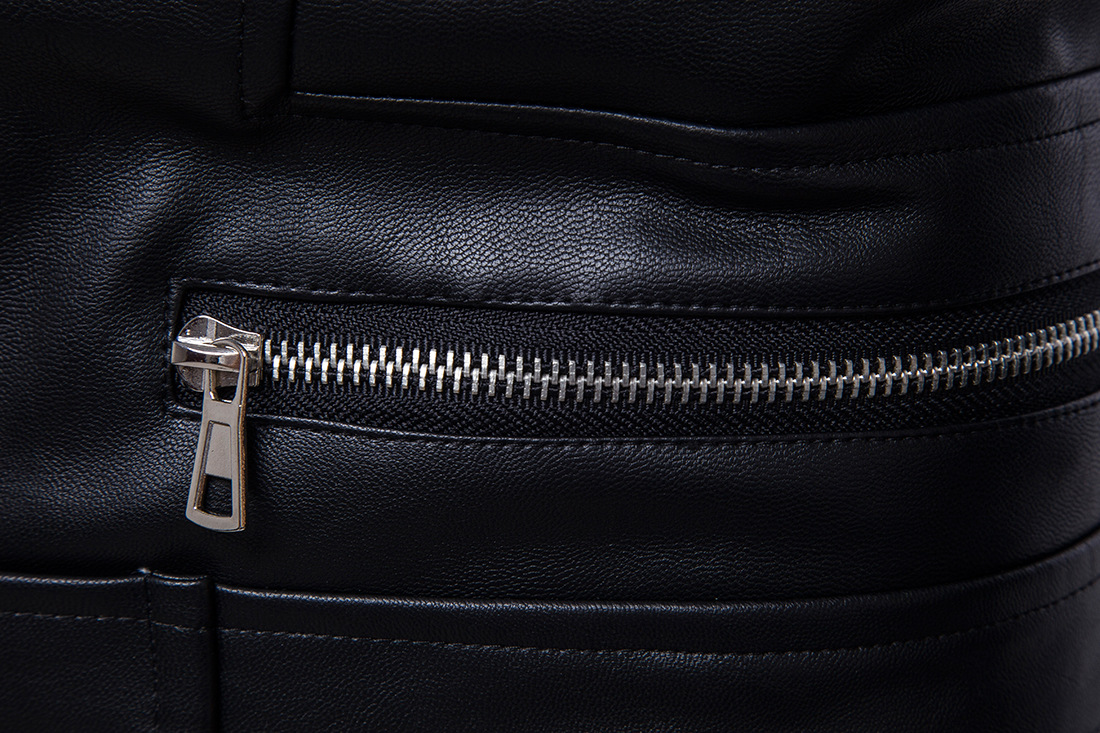 Mens Casual Leather Jackets Men Motorcycle Biker Zipper Pocket PU Leather Jacket Men Bomber Jackets