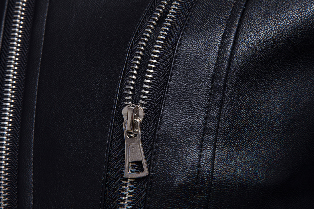 Mens Casual Leather Jackets Men Motorcycle Biker Zipper Pocket PU Leather Jacket Men Bomber Jackets