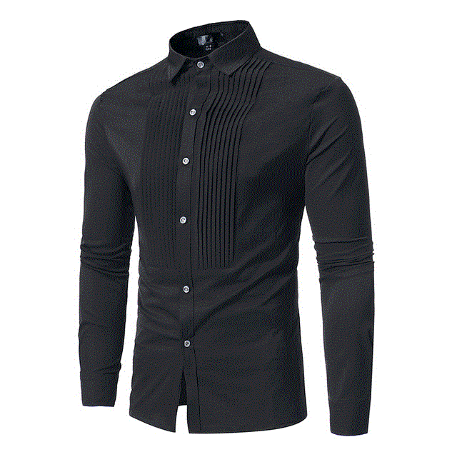 2021 High quality Mens Slim FIt Button Down Dress Shirts Wedding Tuxedo Shirt Men Long Sleeve Business Casual Shirt