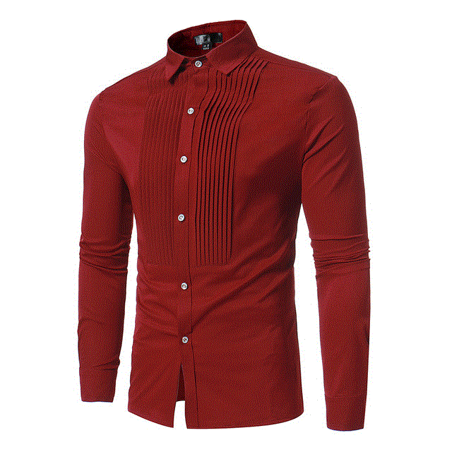 2021 High quality Mens Slim FIt Button Down Dress Shirts Wedding Tuxedo Shirt Men Long Sleeve Business Casual Shirt