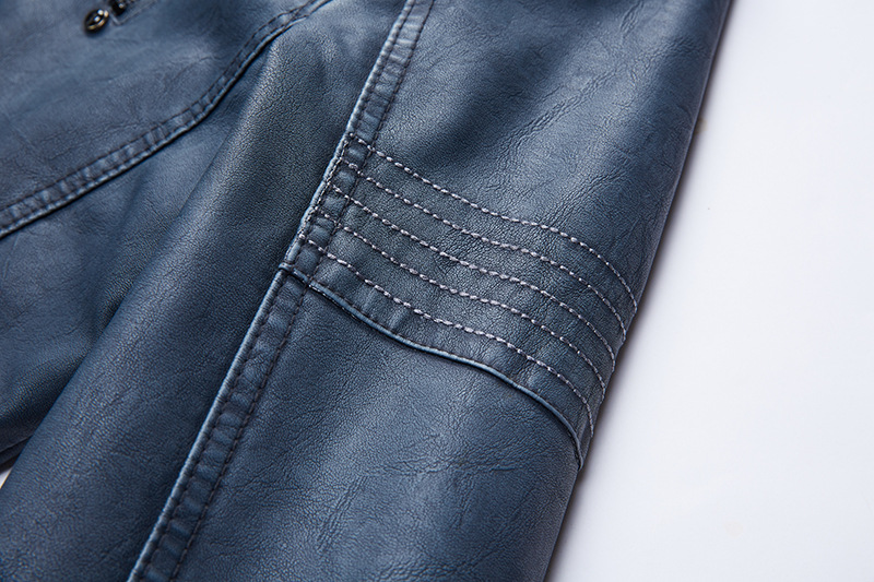 2021 High quality Men Washed PU Leather Motorcycle Jacket Thick Fleece Lining Coat Keep Warm Casual Jackets