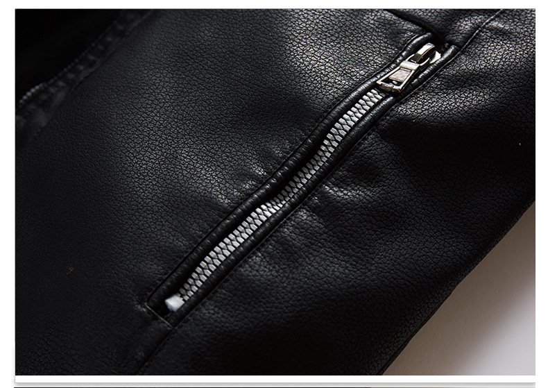 2021 High quality Mens PU Leather Jacket Stand Collar Motorcycle Solid Color Tops Zipper Leather Jackets