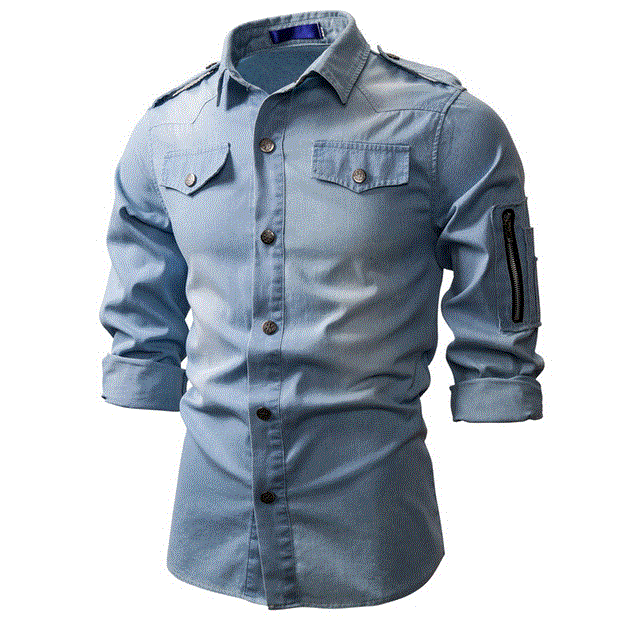 2021 High quality Men Denim Jeans Shirts Autumn Long Sleeved Shirts Casual Slim Retro Denim Tops