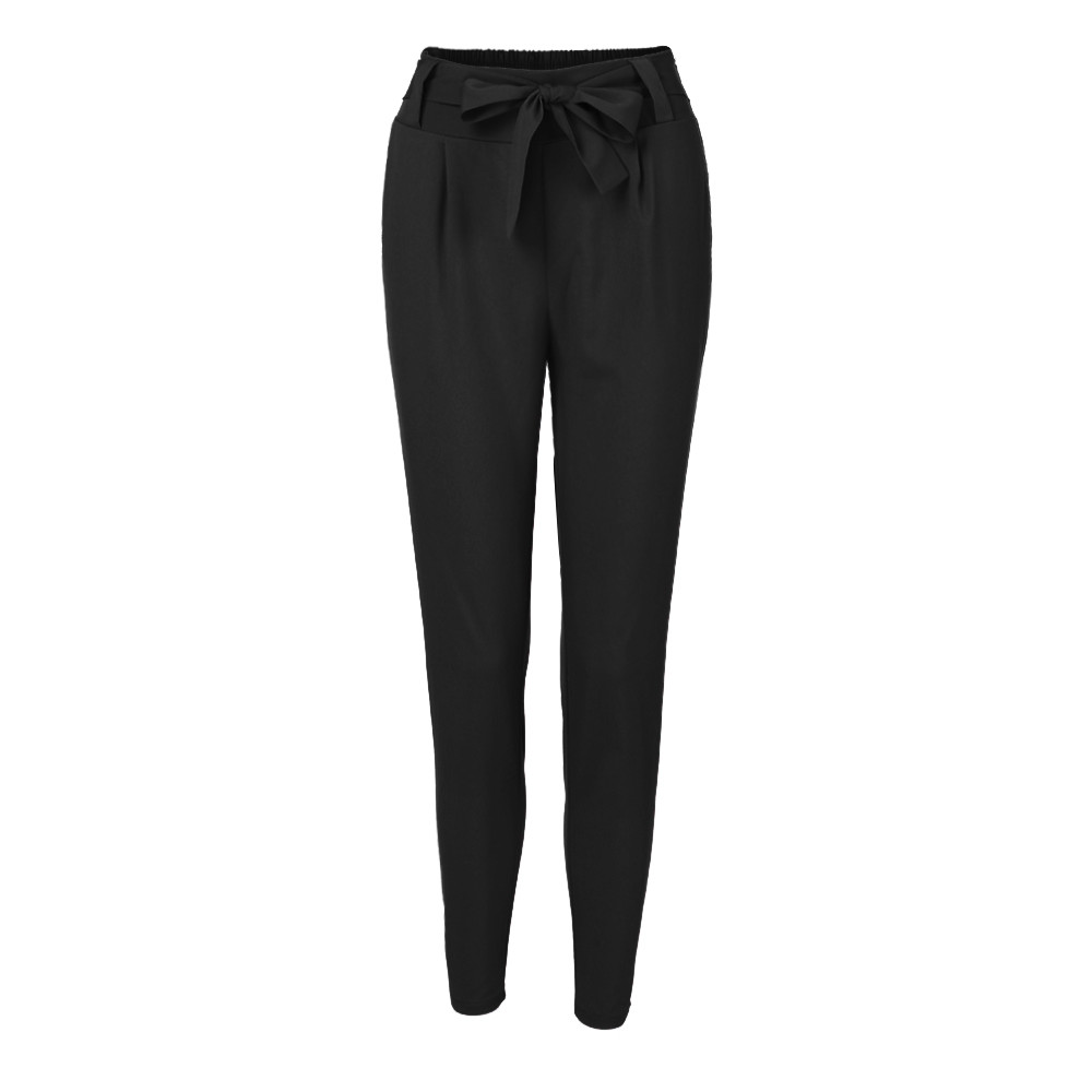 2021 High quality Office Lady Suit Pants With Belt Women High Waist Solid Long Trousers Fashion Pockets Pants Trousers
