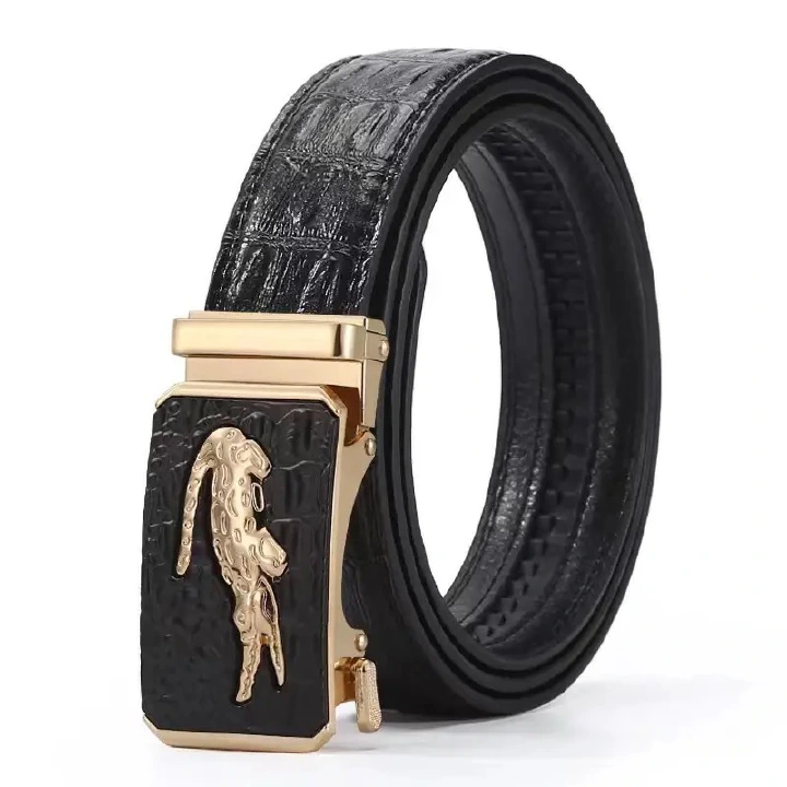 Men Genuine Leather Belts Crocodile Pattern Automatic Buckle Belts for Men Brand Luxury High Quality  Business Strap