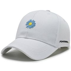 2022 New Summer Floral Embroidered Baseball Cap Unisex Sun Hat Outdoor Sports Hip Hop Baseball Cap White one size