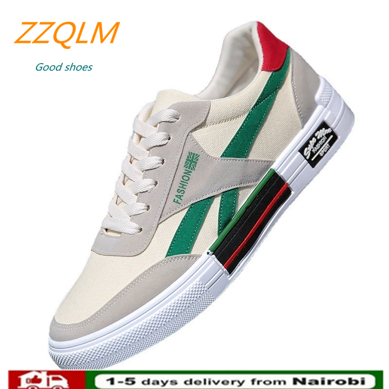 ZZQLM New Summer Fashion Men's Shoes Breathable Canvas Shoes for Man Casual Sports Breathable Mens Sneakers