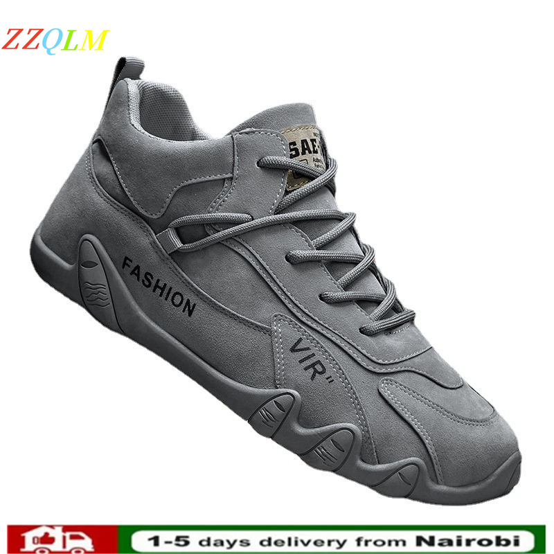 ZZQLM Men Sneakers Casual Shoes Male High Top Sneakers Winter Warm Designer 2023 New In Fashion Loafers Lace Up Shoes Men Ankle Boots