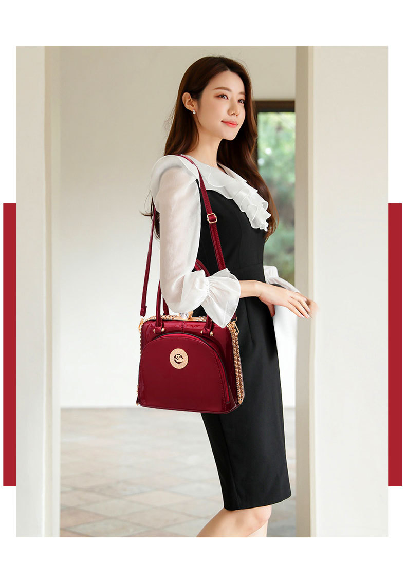 Handbags  women's bag new bright leather handbag noble fashion trend large capacity shoulder bag Handbag women's bag new bright leather handbag noble fashion trend large capacity shoulder bag