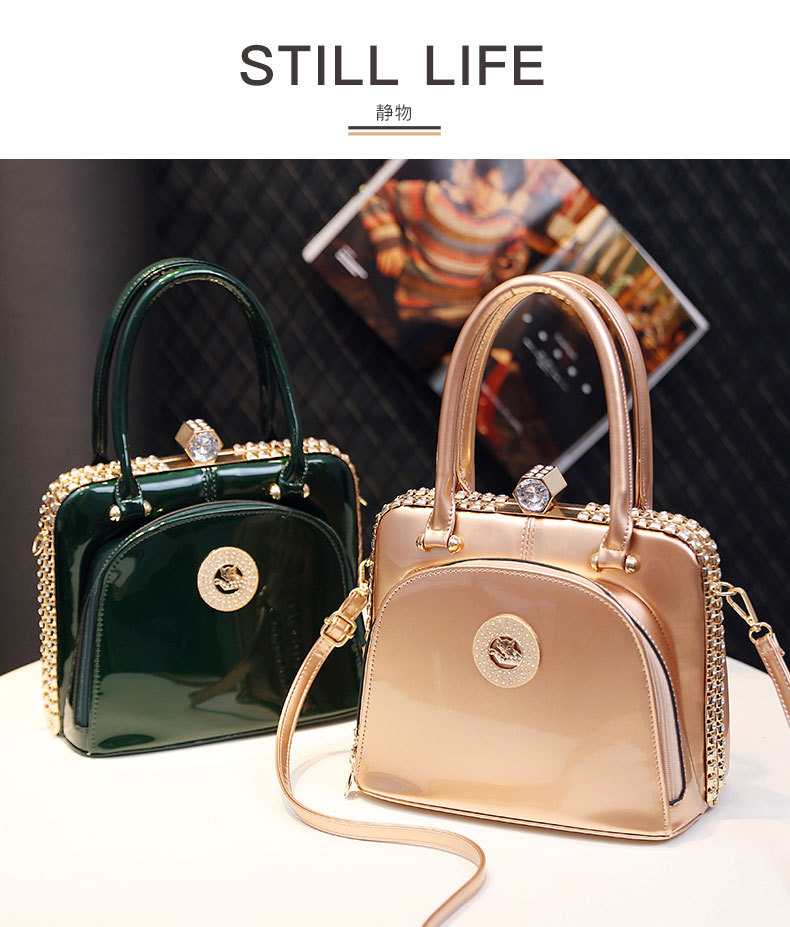 Handbags  women's bag new bright leather handbag noble fashion trend large capacity shoulder bag Handbag women's bag new bright leather handbag noble fashion trend large capacity shoulder bag