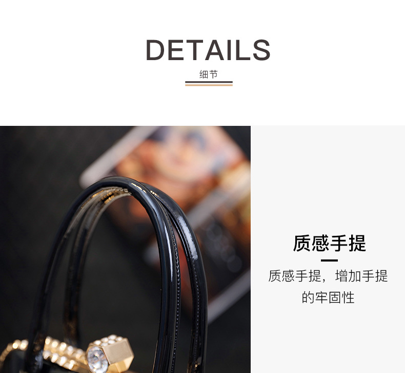 Handbags  women's bag new bright leather handbag noble fashion trend large capacity shoulder bag Handbag women's bag new bright leather handbag noble fashion trend large capacity shoulder bag