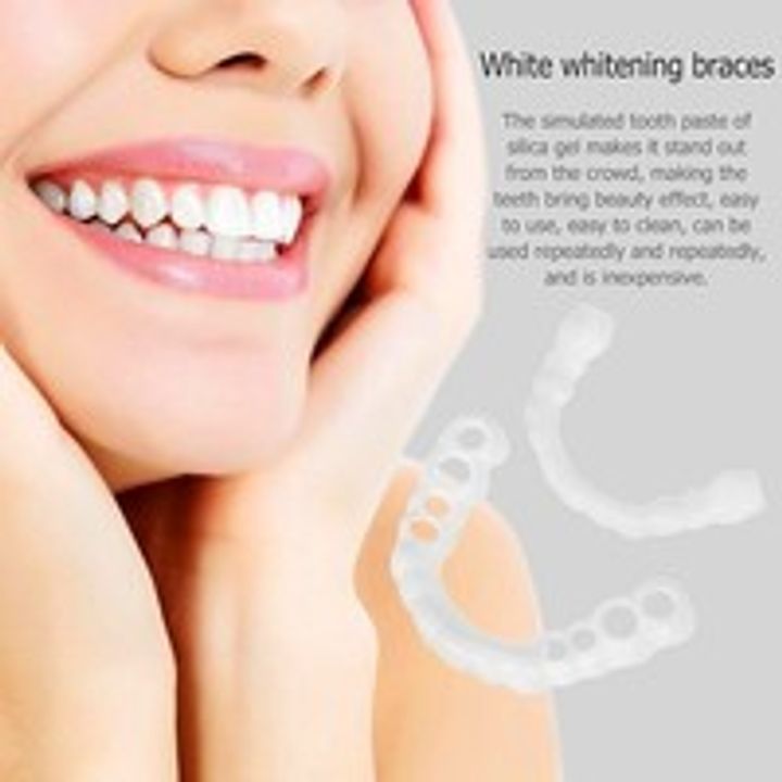 2Pcs Teeth Veneers Upper Und Lower Braces Reusable Snaps Perfect Smiley Whitening Dentures