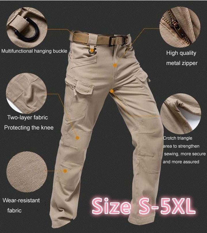 Men&apos;s Outdoor Sports Trekking Pants Tactical Military Sweatpants Fighting Multi-pocket Pants
