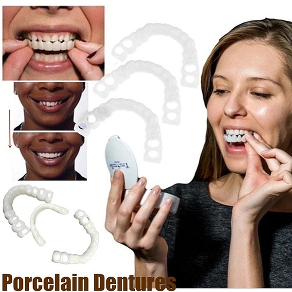 Snap on Denture Teeth Whitening Fake Tooth Cover Teeth Veneers Beauty Tool Cosmetic Teeth Braces