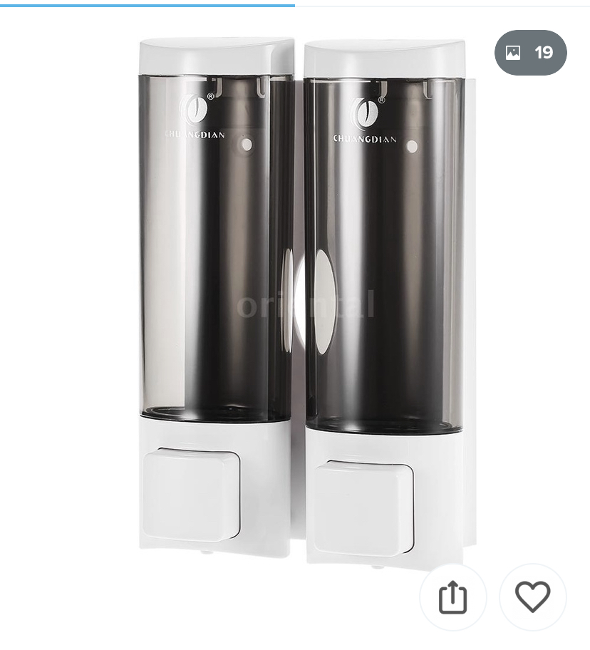 CHUANGDIAN Manual Soap Dispenser Wall Mount Double Liquid Dispenser Hand Cleanser Washroom Lotion