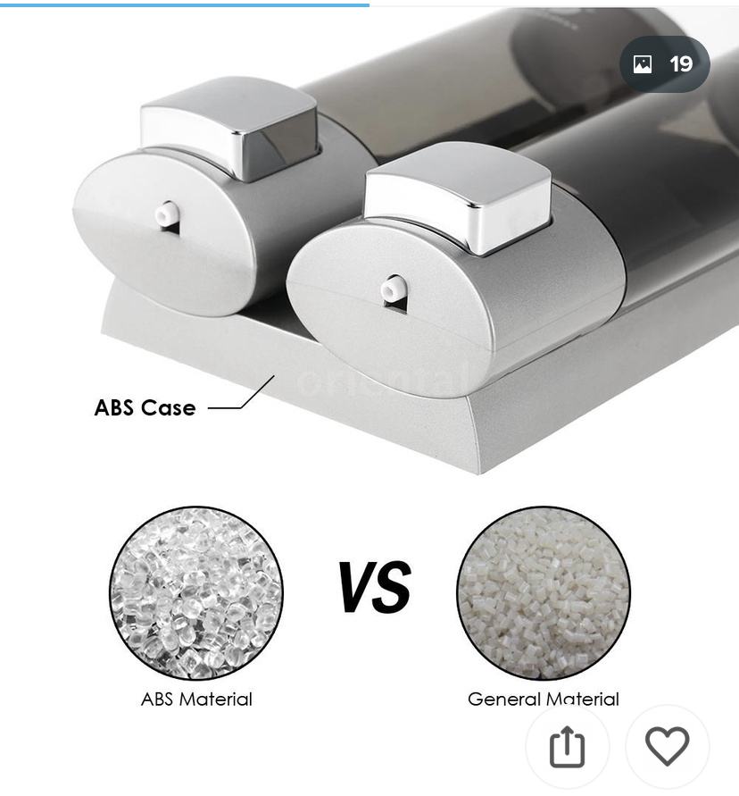 CHUANGDIAN Manual Soap Dispenser Wall Mount Double Liquid Dispenser Hand Cleanser Washroom Lotion