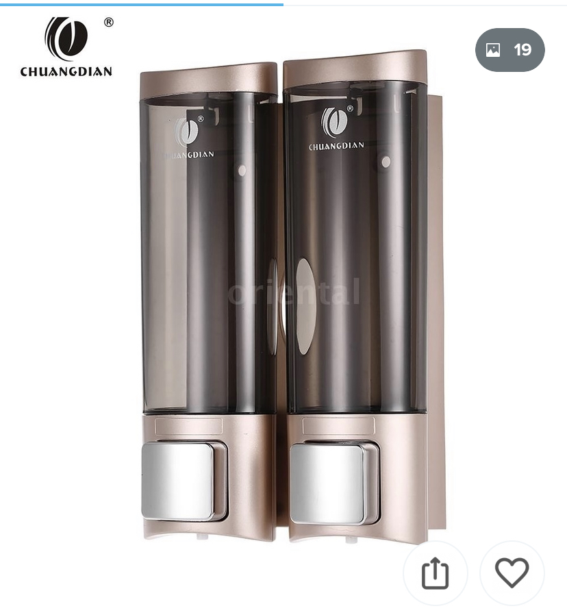 CHUANGDIAN Manual Soap Dispenser Wall Mount Double Liquid Dispenser Hand Cleanser Washroom Lotion