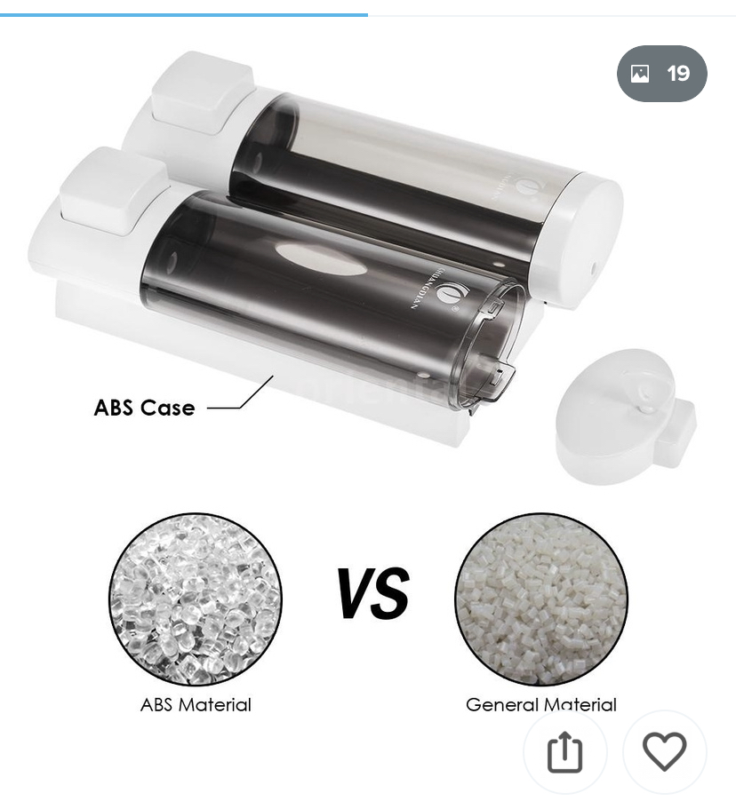 CHUANGDIAN Manual Soap Dispenser Wall Mount Double Liquid Dispenser Hand Cleanser Washroom Lotion