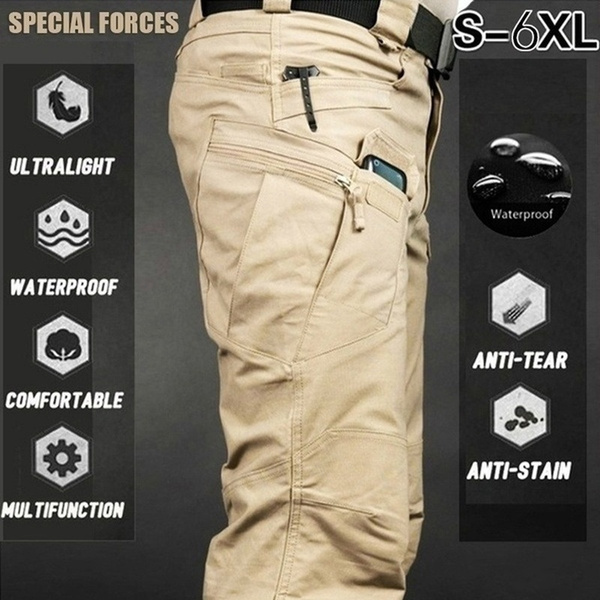 New Men's Waterproof Trousers Multi-pocket Breathable Work Pants Cargo Pants Military Pants Plus