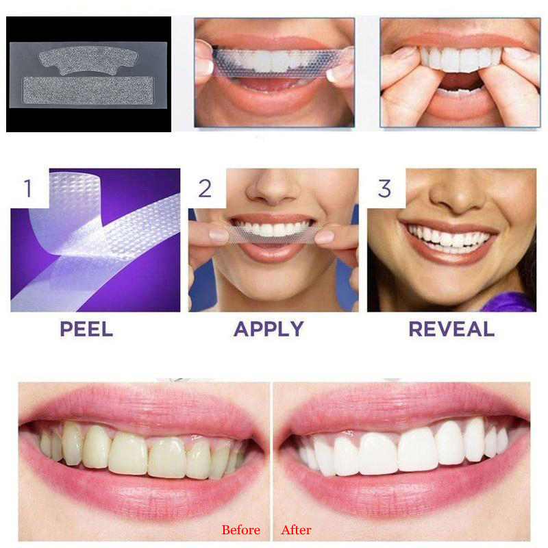 White Gel Teeth Whitening Strips Oral Hygiene Double Elastic Strips Whitening Dental 14Pcs/7Pairs