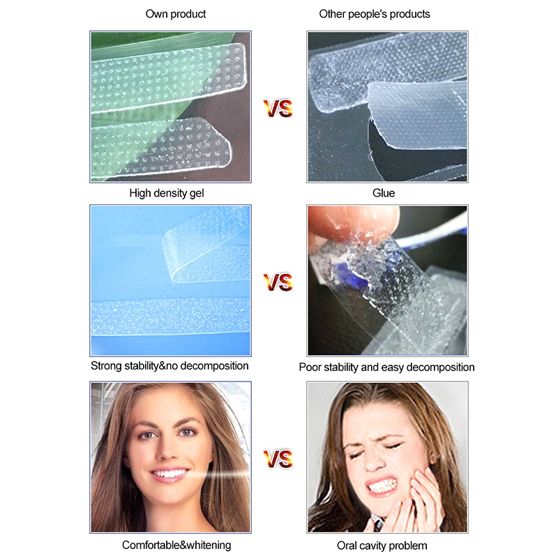 White Gel Teeth Whitening Strips Oral Hygiene Double Elastic Strips Whitening Dental 14Pcs/7Pairs