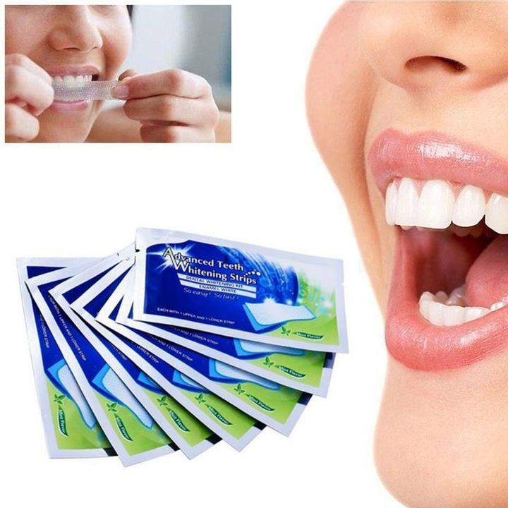 28Pcs/14Pair 3D Gel Teeth Whitening Strips White Tooth Dental kit Oral Hygiene Care Strip Advanced