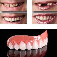 Comfortable Whitening Teeth Fake Cosmetic Tooth Denture Silicone Smile Veneers Beauty Tool False