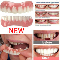 Newest Whitening Teeth Fake Cosmetic Tooth Denture Silicone Smile Veneers Beauty Tool False Tooth