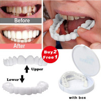 1 Pair Comfortable Perfect Whitening Teeth Fake Tooth Denture Cover Silicone Smile Veneers Beauty