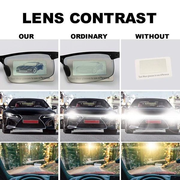 Polarized Photochromic Sunglasses Men's UV400 Driving Transition Lens Sunglasses