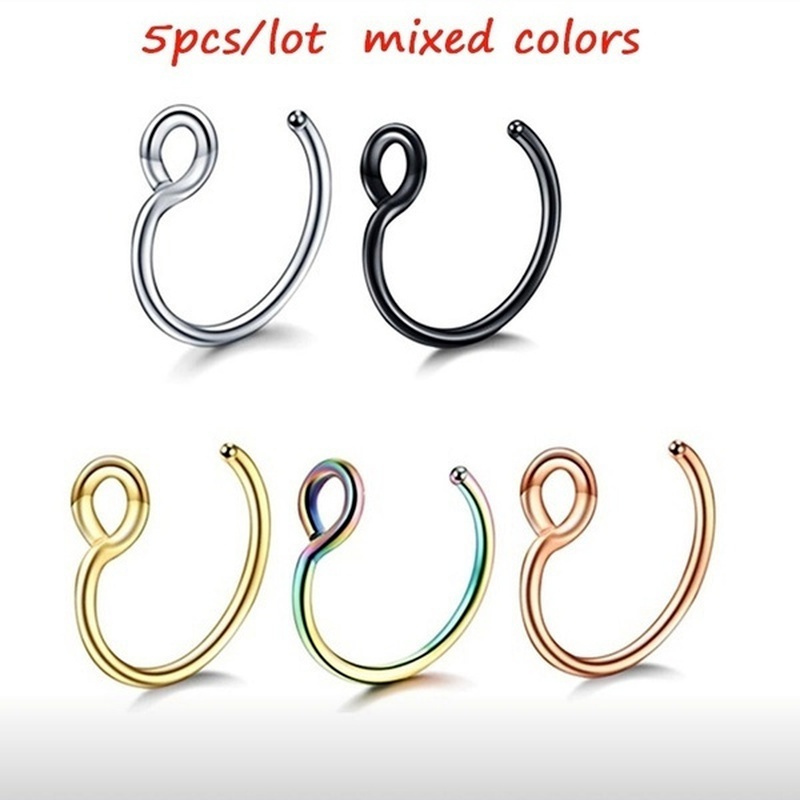 Surgical Nose Faux Nose Ring Nose Piercing Stainless Steel Nose Ring Clip on Nose Ring Nose Stud