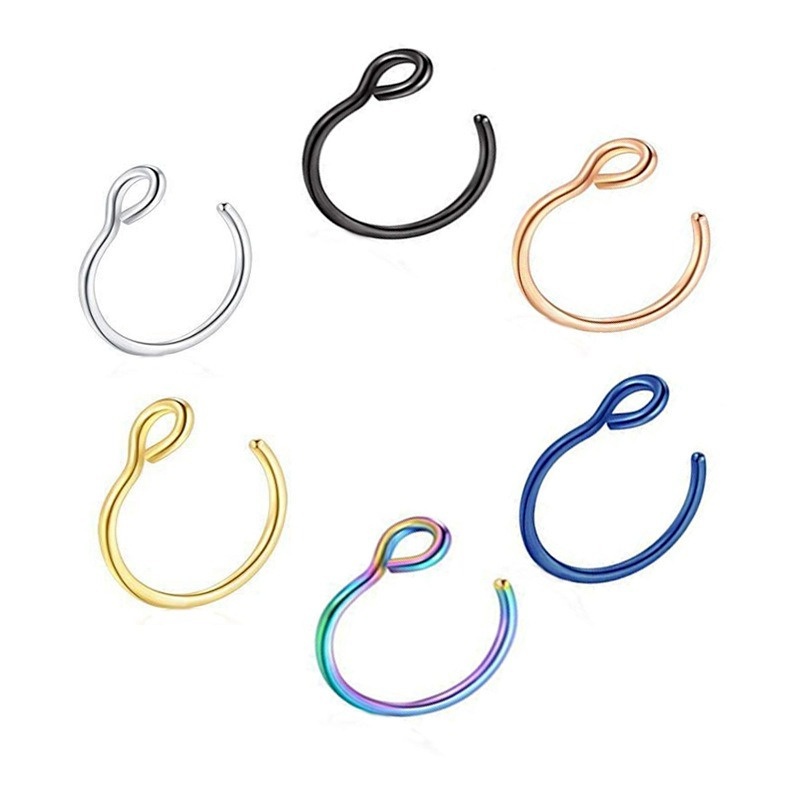 Surgical Nose Faux Nose Ring Nose Piercing Stainless Steel Nose Ring Clip on Nose Ring Nose Stud