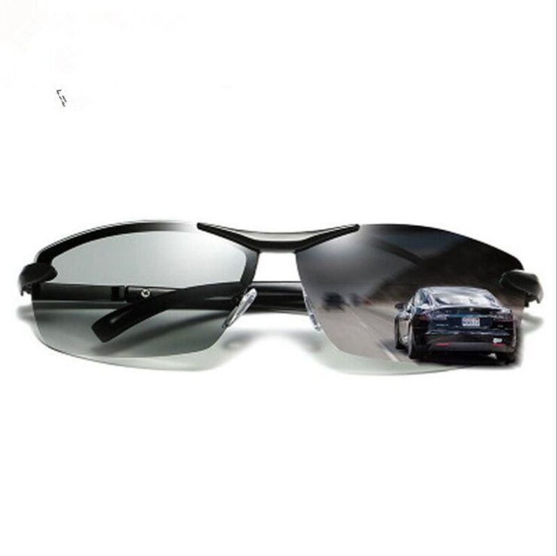 Polarized Photochromic Sunglasses Men's UV400 Drive Transition Lens Day and Night Driving Driving