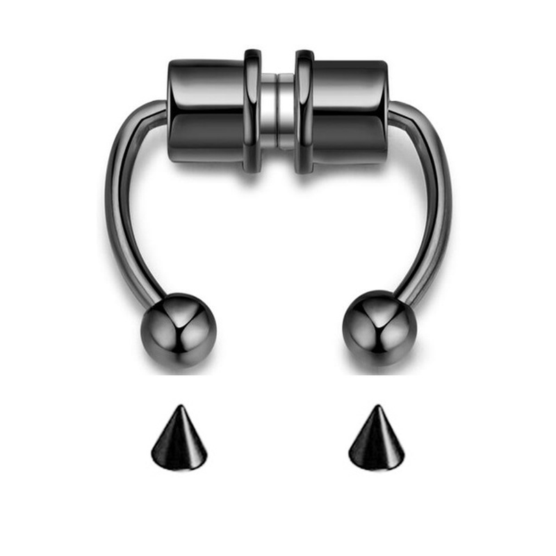 Magnetic Horseshoe Nose Rings 316L Stainless Steel Faux Septum Rings Fake Clip on Nose Hoop Rings