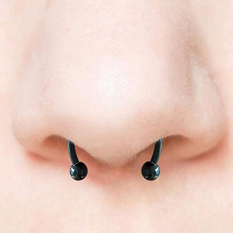Magnetic Horseshoe Nose Rings 316L Stainless Steel Faux Septum Rings Fake Clip on Nose Hoop Rings