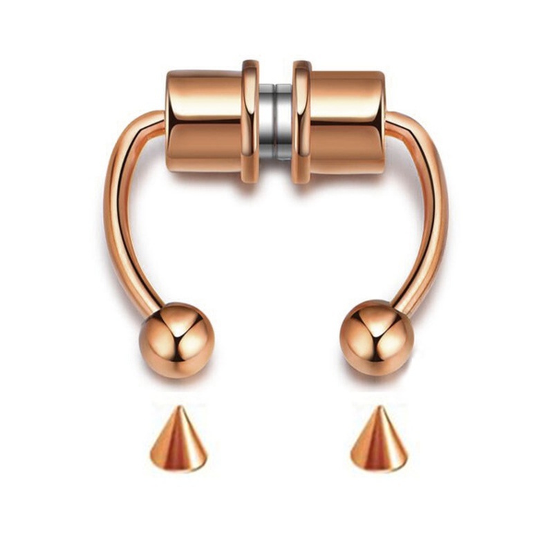 Magnetic Horseshoe Nose Rings 316L Stainless Steel Faux Septum Rings Fake Clip on Nose Hoop Rings